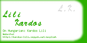 lili kardos business card